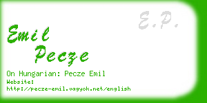 emil pecze business card